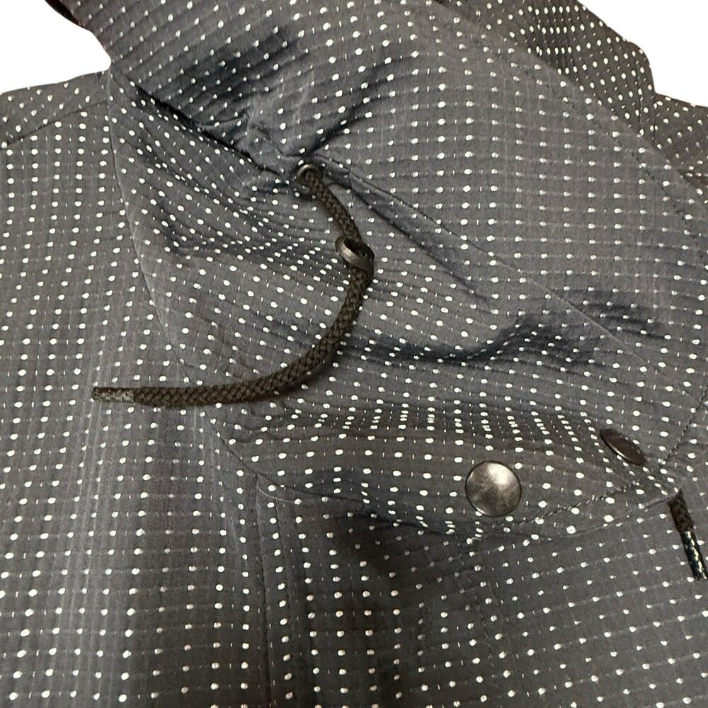 Akris Punto Navy White Striped, Cowl Collared Cotton Blend Jacket Size 10 - Picture 9 of 11